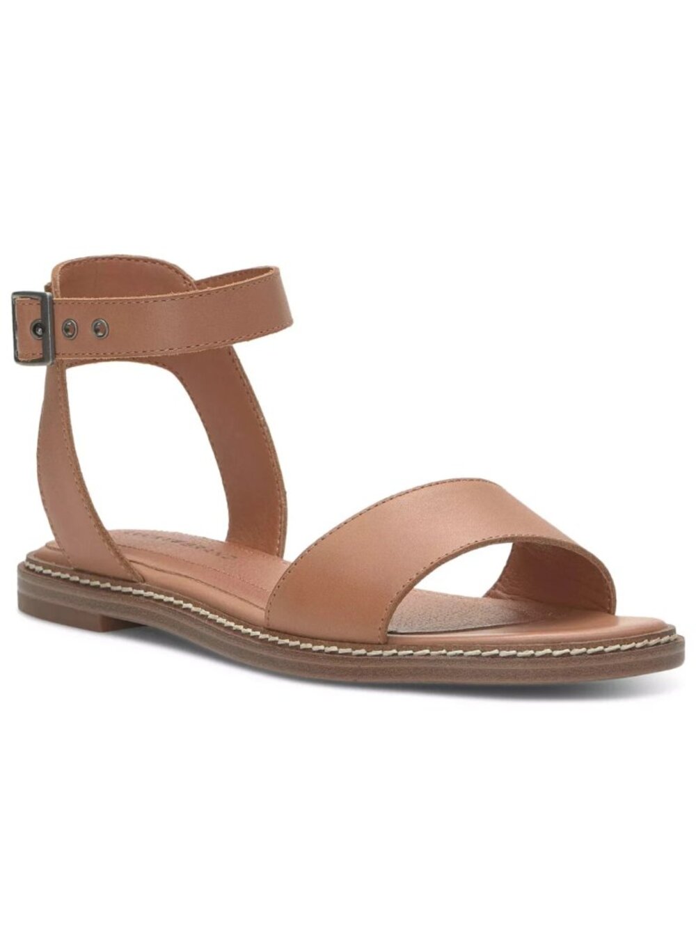 Lucky Brand Kimaya Leather Ankle Strap Flat Sandals Pinto Size 8.5 M NWT